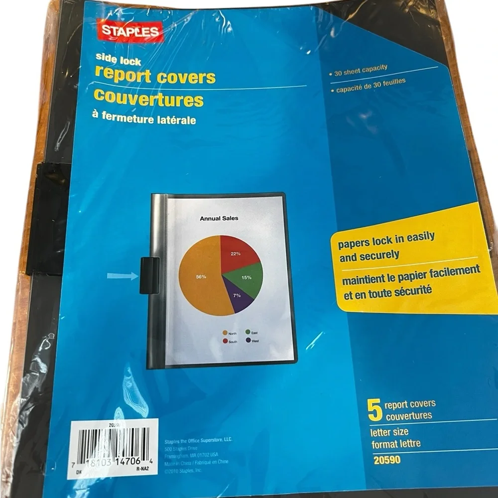 Staple Black Report Covers 5pk